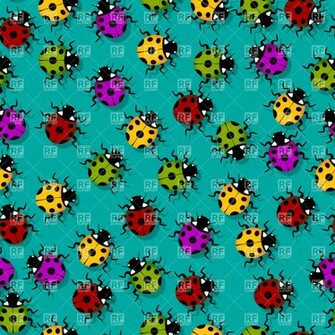 Cute Little Ladybugs Seamless Background Royalty Vector