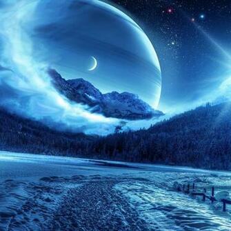 Wallpaper Inverno Noite Montanhas Estradas Planeta