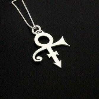 Prince Symbol Flower Necklace Silver
