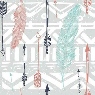 Feathers And Arrows Print Removable Wallpaper In