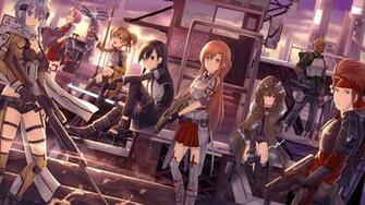 Gun Gale Online Sinon Kirito Asuna HD Wallpaper