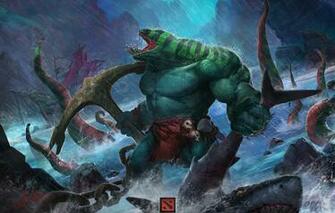Wallpaper Fish Art Monster Valve Dota Anchor