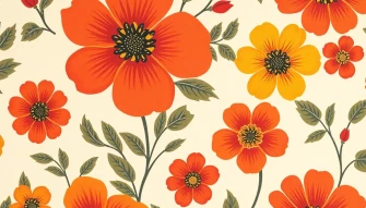 Retro Floral Wallpaper