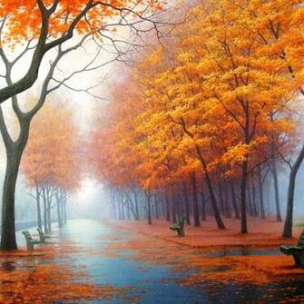 Autumn Road iPad Wallpaper iPhone