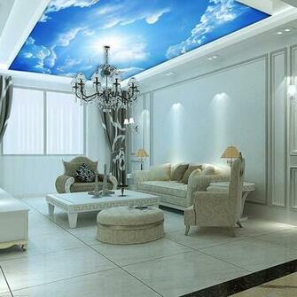 Custom Murals 3d Blue Sky Ceiling Wallpaper Mural Wall Painting