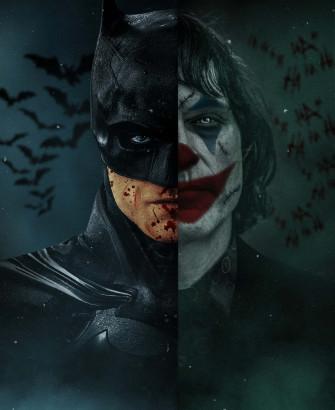Dark Half Batman Joker Aesthetic Poster Wallpaper