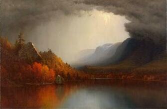 Clouds Lake Cool Forest Robinson Painting Sanford Display