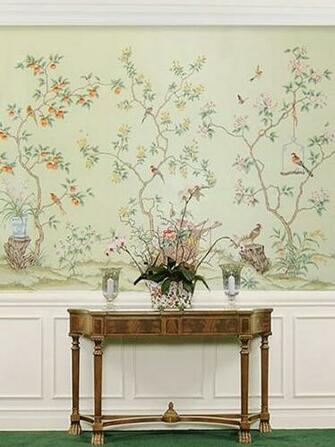Chinoiserie Interiors With Beautiful Delicate Wallpaper