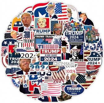 Amazon 50pcs Donlad Trump Stickers American Flag
