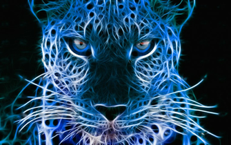 Neon Blue Leopard By Xinje