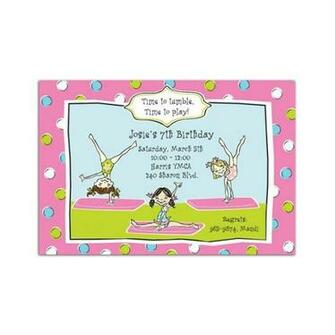 Gymnastics Party Invitation Tumbling BirtHDay Picture