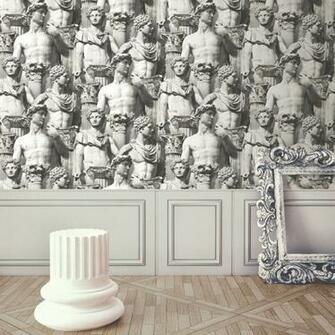 Antiquity Greek Roman Stone Statues Pattern Photo Wallpaper J93209