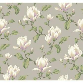 Ashford House Blooms Magnolia Branch Wallpaper Border