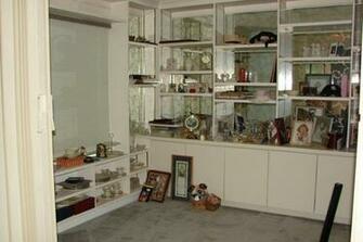 Office Space Before Too Many Shelves Clutter And Gold Veined