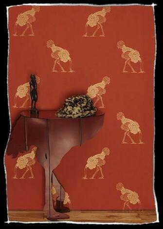 Ostrich Large Gold Leaf On Mars