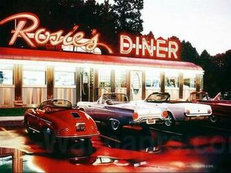 Rosies Diner Wheels American Wallpaper Photo