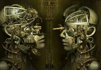 Steampunk Mechanical Robots Cyborgs Gears Wallpaper