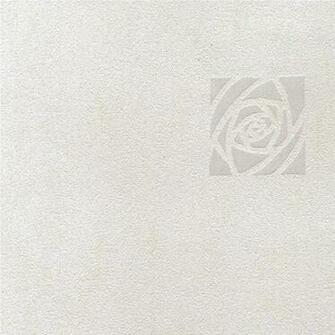 Brown White Mica Texture Plain Flower Motif Vinyl Wallpaper