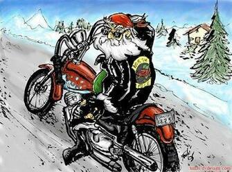 Motorcycle Santa Christmas Wallpaper
