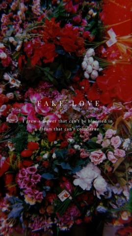 Bts Fake Love Lyrics Wallpaper Red Ver On We Heart It