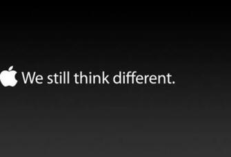 Wallpaper Apple Logo Simple We Still Think Different Text Desktop