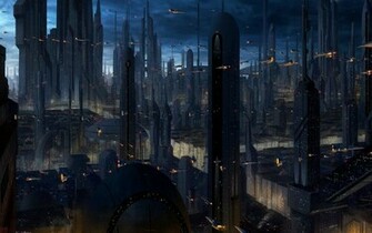 Coruscant Star Wars Artwork Buildings Cityscapes Wallpaper