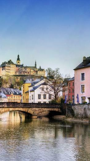 Wallpaper Luxembourg Day Bridges Buildings