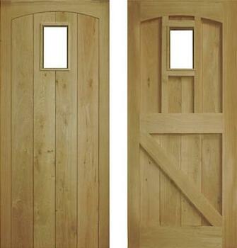 Ex23 Framed Ledge And Brace Door With Inset Window Curved Top