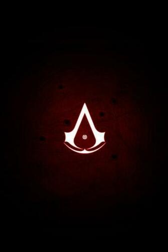 Wallpaper Assassins Creed Symbol Red Background