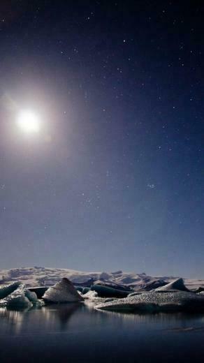 Iceland Moon iPhone HD Background Wallpaper