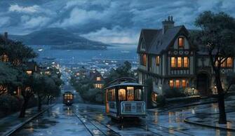 Harbor Trolley Wallpaper