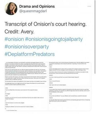 Transcripts Of Onion S Court Hearing Onision