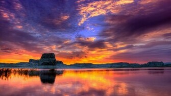 HD Lake Sunset Ultra Wallpaper Share This On