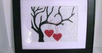 Custom Text Background Personalized Hearts Tree Silhouette
