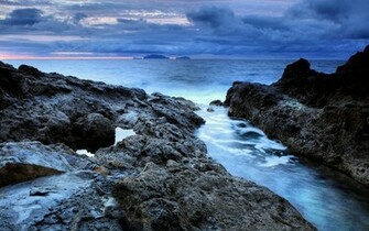 Wallpaper Rocky Beach Desktop