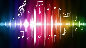 Neon Music Notes Wallpaper On