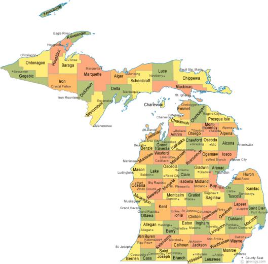Map Of Michigan Images In