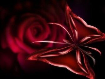 Red Butterfly Wallpaper Desktop Background Black