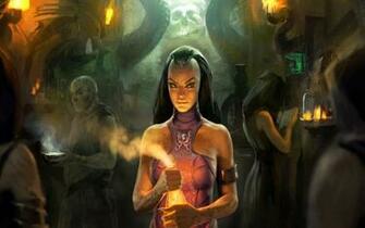 Fantasy Girl Ritual Wallpaper Stock Photos