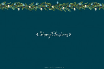 Christmas Wallpaper Ideas Garland Teal Background