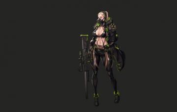 Wallpaper Girl Gun Sexy Art Minimalism Characters Ren Wei