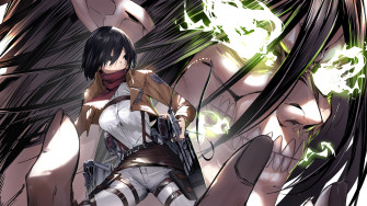 Mikasa Attack Titan On 4k Wallpaper iPhone HD Phone