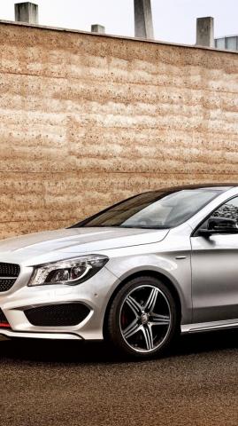 Mercedes Benz Cla Silver Car Wall iPhone