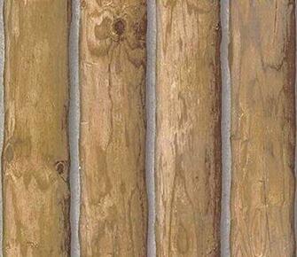 Wallpaper Designer Rustic Log Cabin Tan Wood Wall