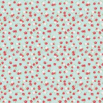 English Rose Seamless Wallpaper Pattern With Pink Roses On Blue