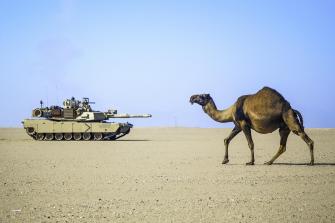 U S Army M1a2 Abrams Background Of Company C 1st Battalion