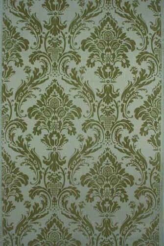 1950s Flock Wallpaper Baroque Style