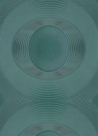 Seven Five Non Woven Wallpaper Circles Green Metallic