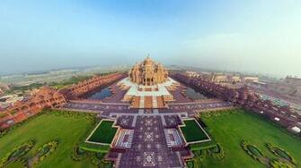 Wallpaper India Akshardham Temple Beautiful Top Panorama