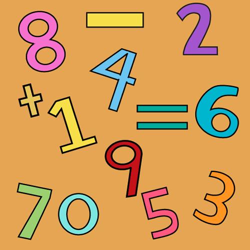Math Background Numbers And Symbols On An Orange